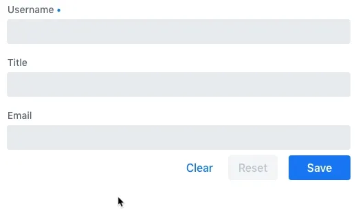 A form showing three fields where some of the fields are showing a validation error message