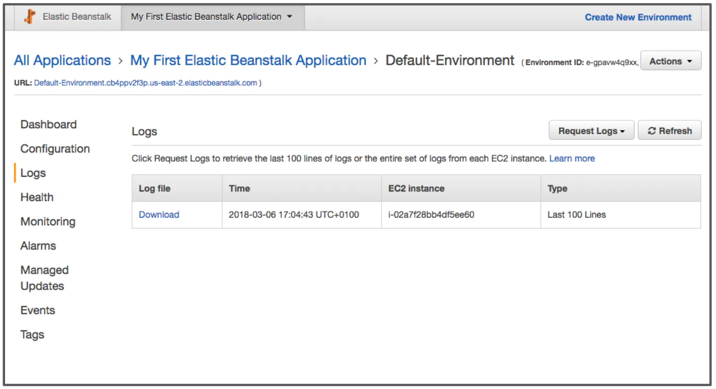 Instance logs