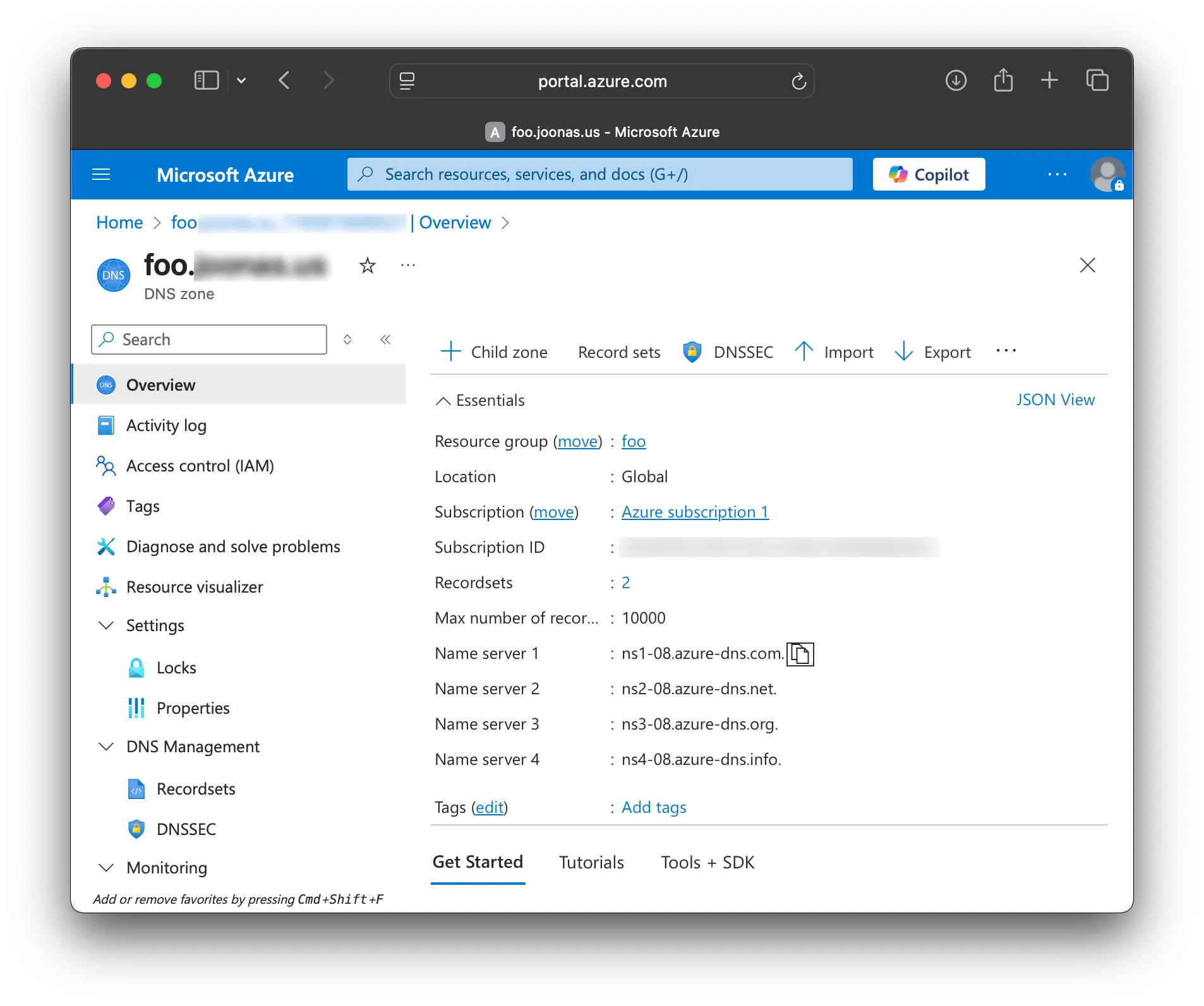 Check Name Server from the DNS Zone
