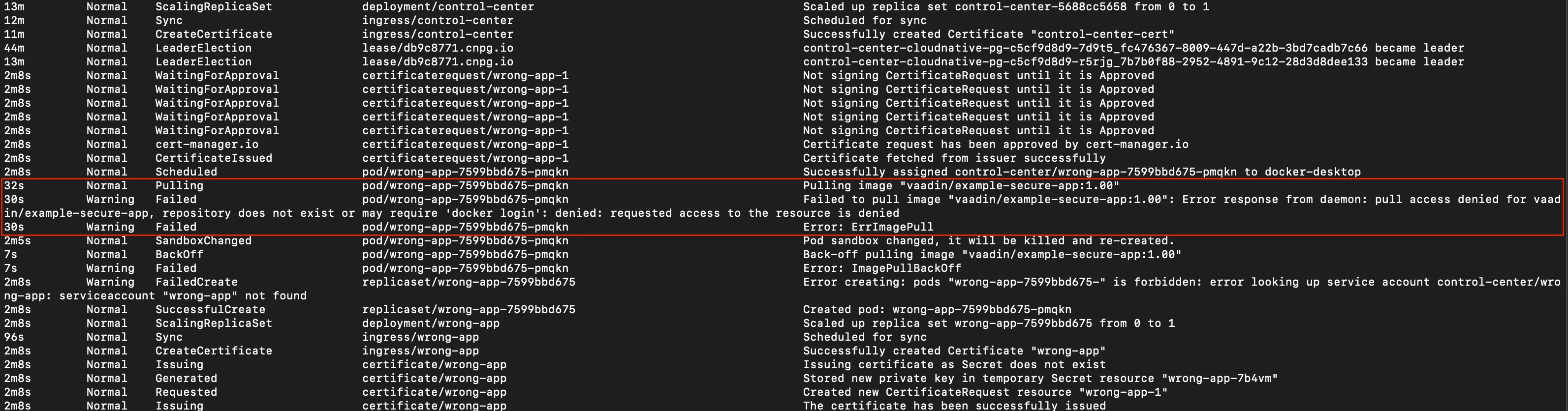 Docker image not found