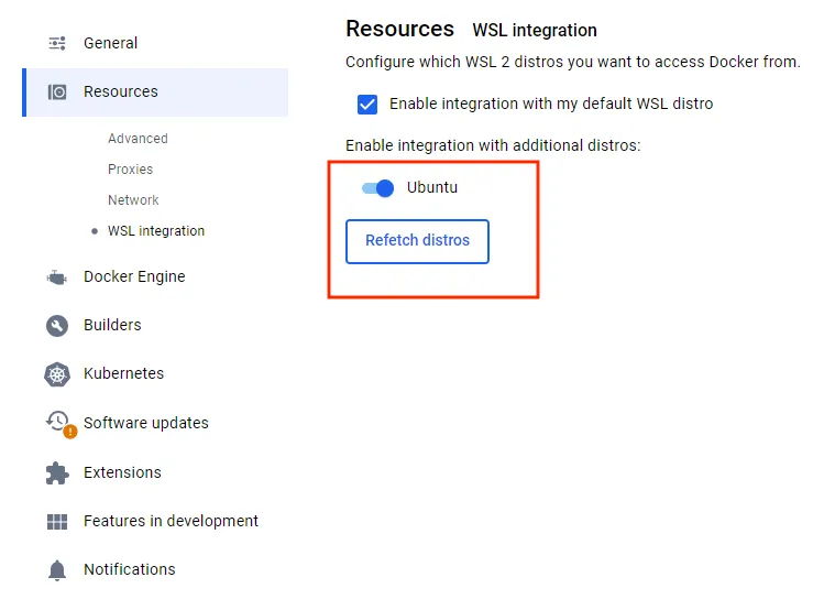 Enable Ubuntu Distribution
