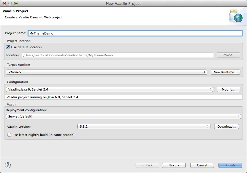 Create a new Vaadin project