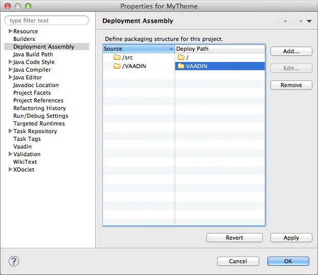 Add theme to Deployment Assembly 2
