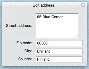 Address editor window