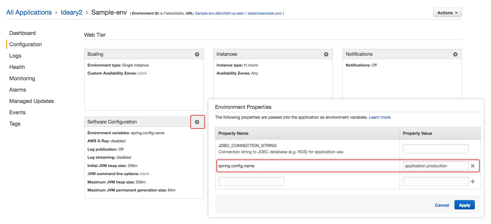 Use production mode properties