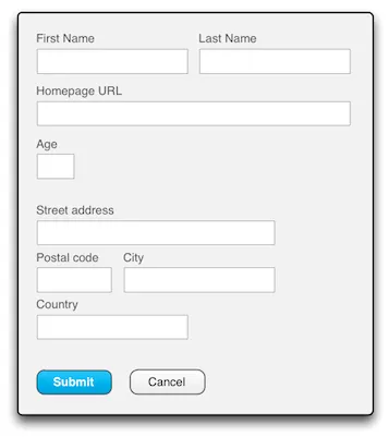 Form with grouped inputs