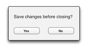 Save changes dialog