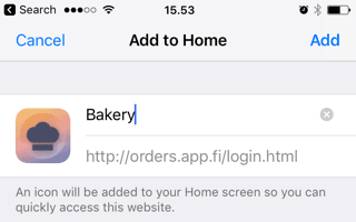 Adding to iOS homescreen